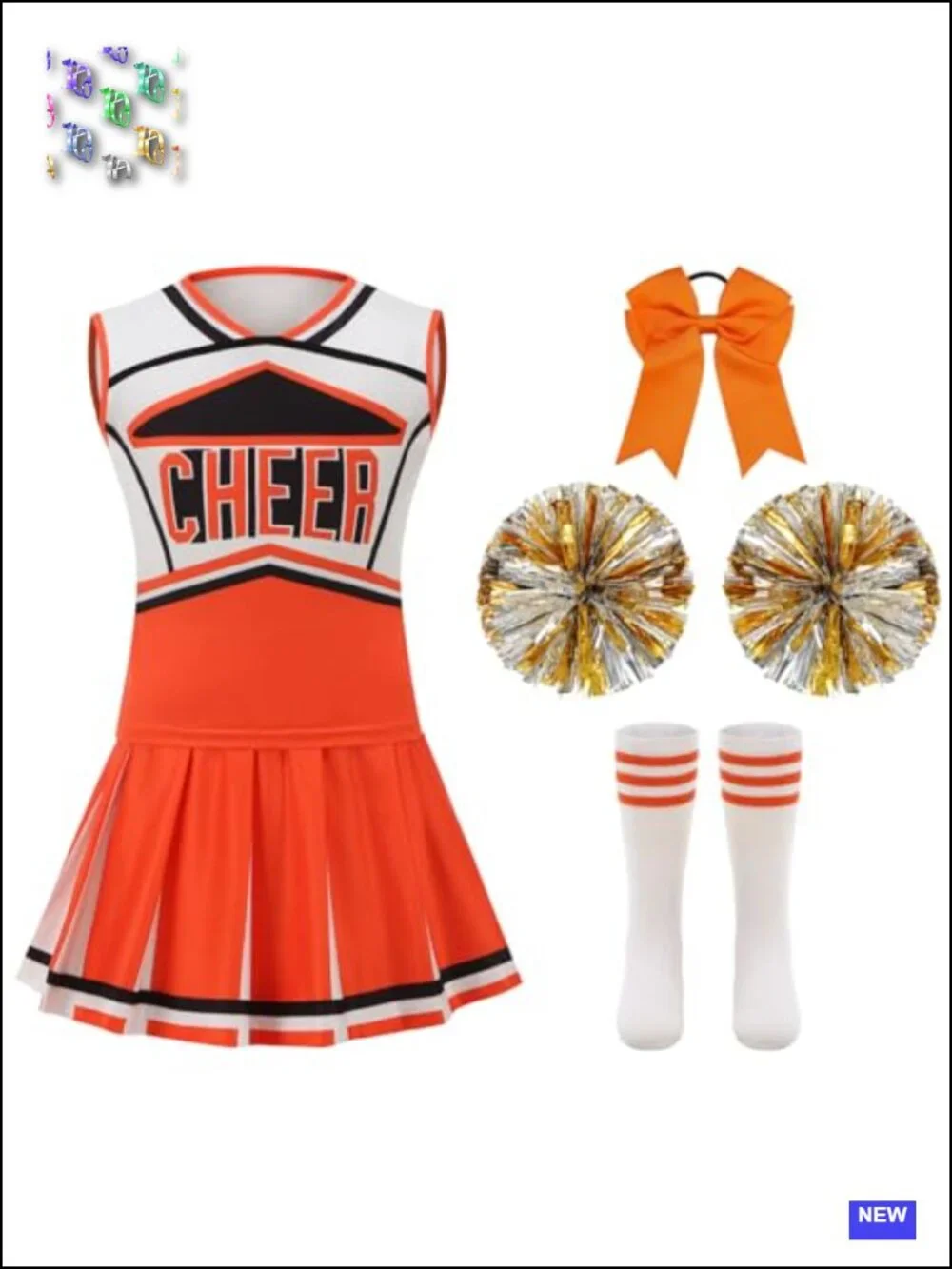 Girls Cheerleader Costume Kids Cheerleading Uniform Halloween Set